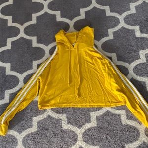 Yellow Cropped Hoodie